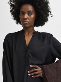 LONG-SLEEVED BLOUSE, Black, highres
