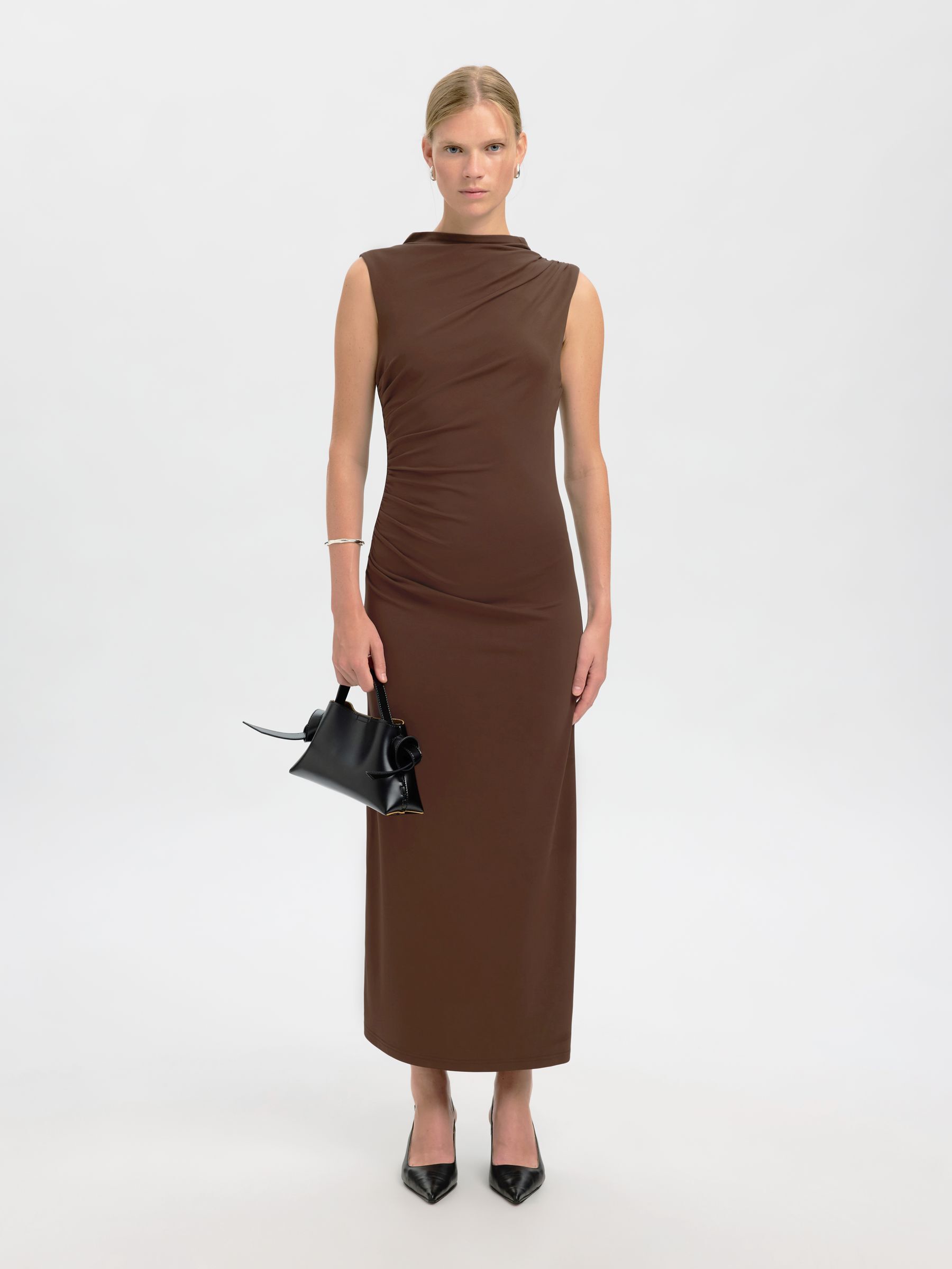 DRAPERAD MAXIKLÄNNING, Demitasse, highres