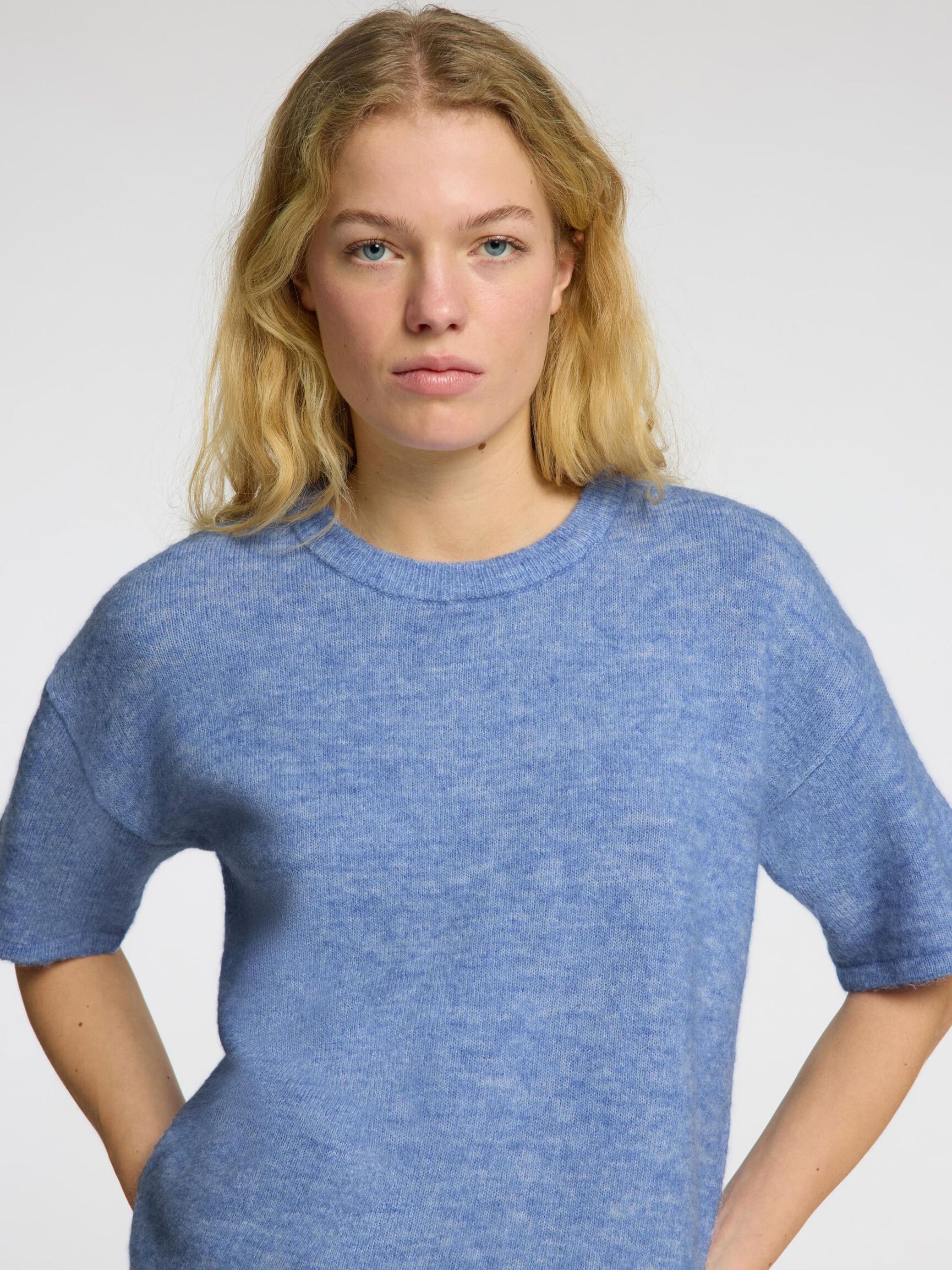 KURZARM WOLLGEMISCH OBERTEIL, Cornflower Blue, highres