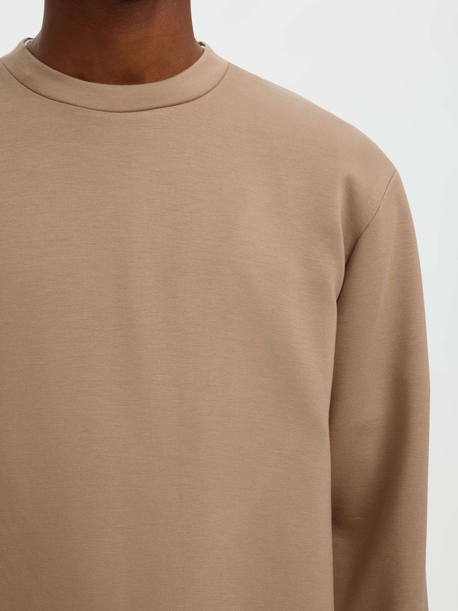 VISCOSE BLEND SWEATSHIRT, Savannah Tan, highres