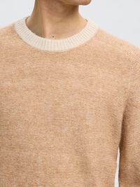 LONG-SLEEVED KNITTED JUMPER, Chipmunk, highres