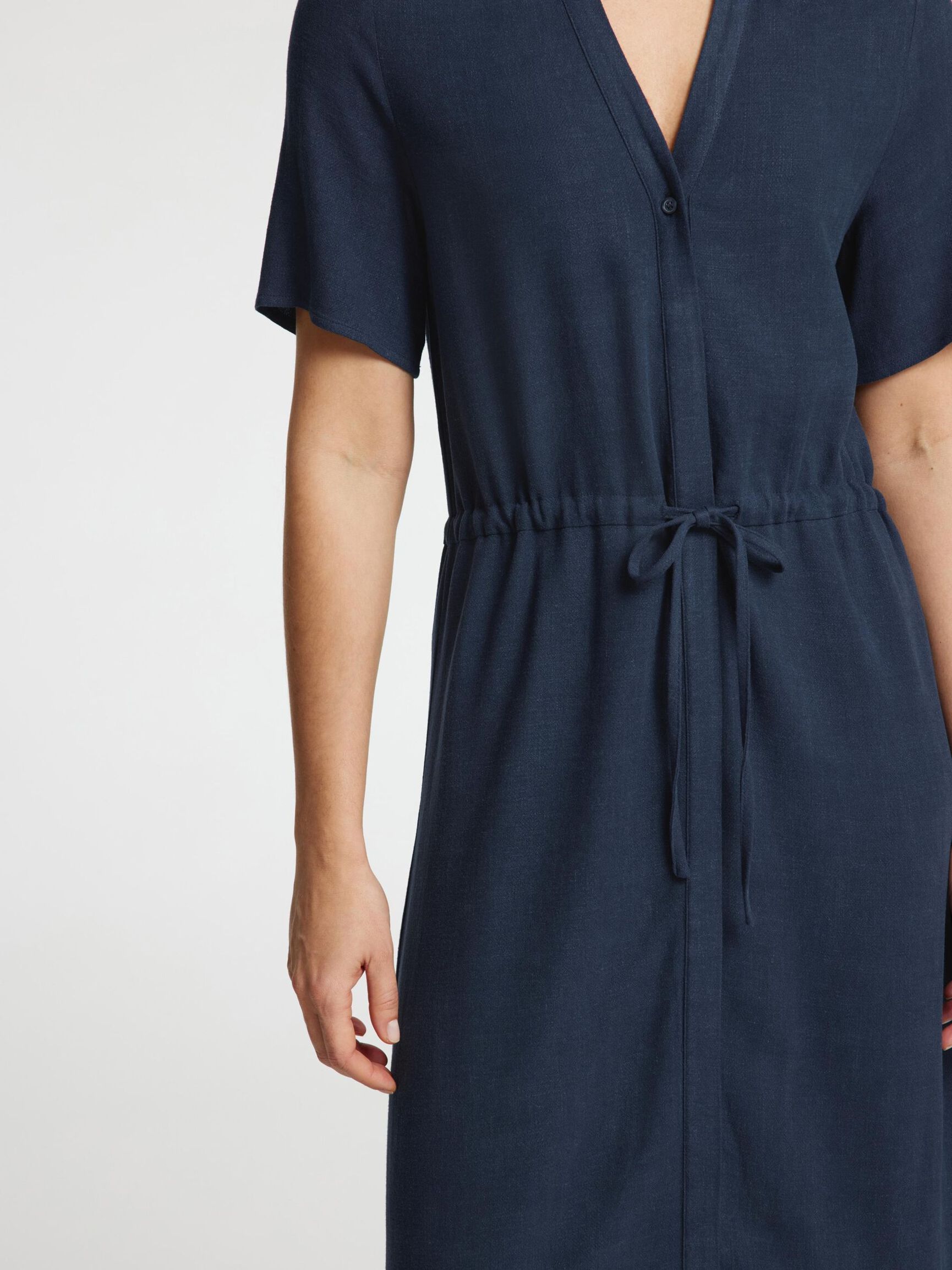 SHORT SLEEVED SHIRT DRESS, Dark Sapphire, highres