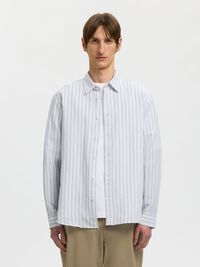 COUPE CLASSIQUE CHEMISE EN LIN MÉLANGÉ, Dusty Blue, highres