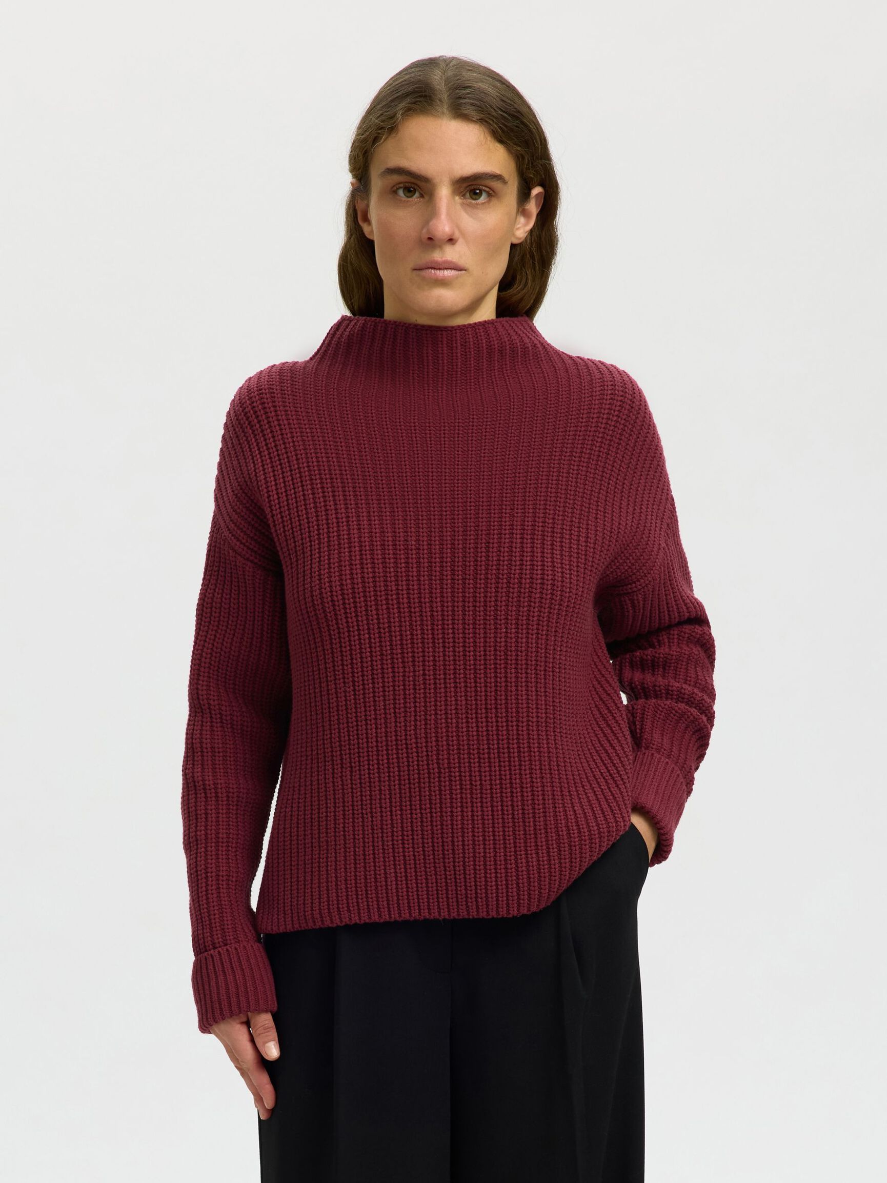 OVERSIZED PULLOVER, Tawny Port, highres