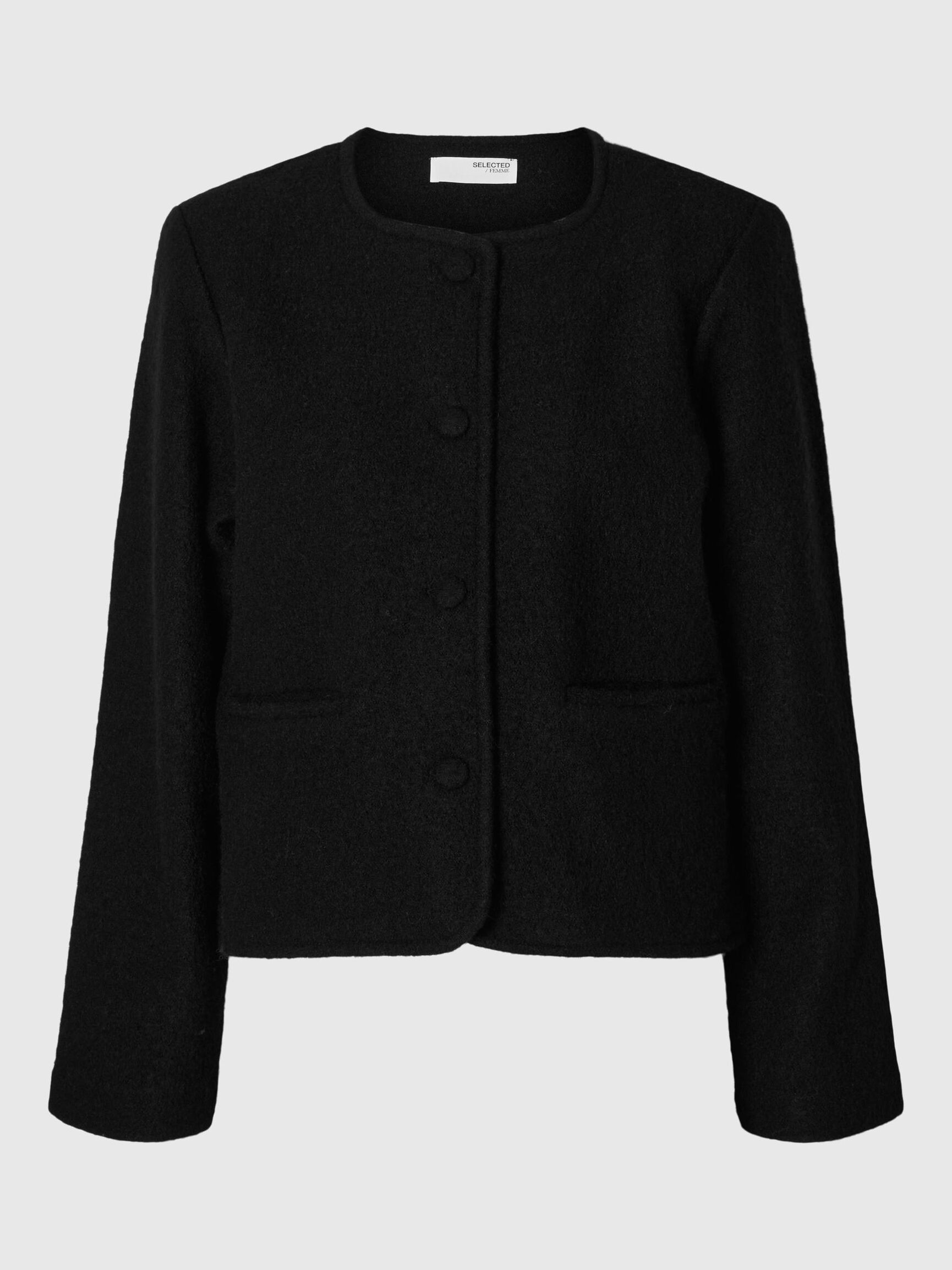 100 % LAINE CARDIGAN EN MAILLE, Black, highres