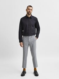 LONG-SLEEVED SLIM FIT SHIRT, Black, highres