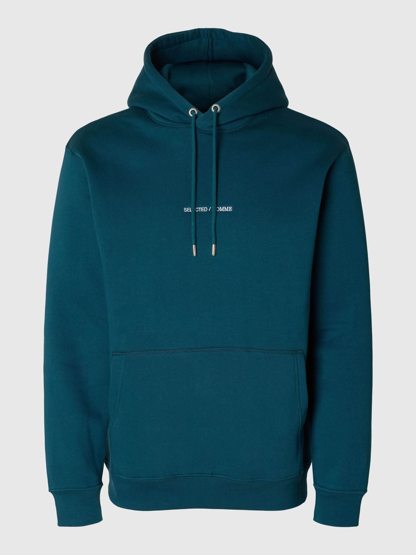 BRODERET HOODIE, Reflecting Pond, highres
