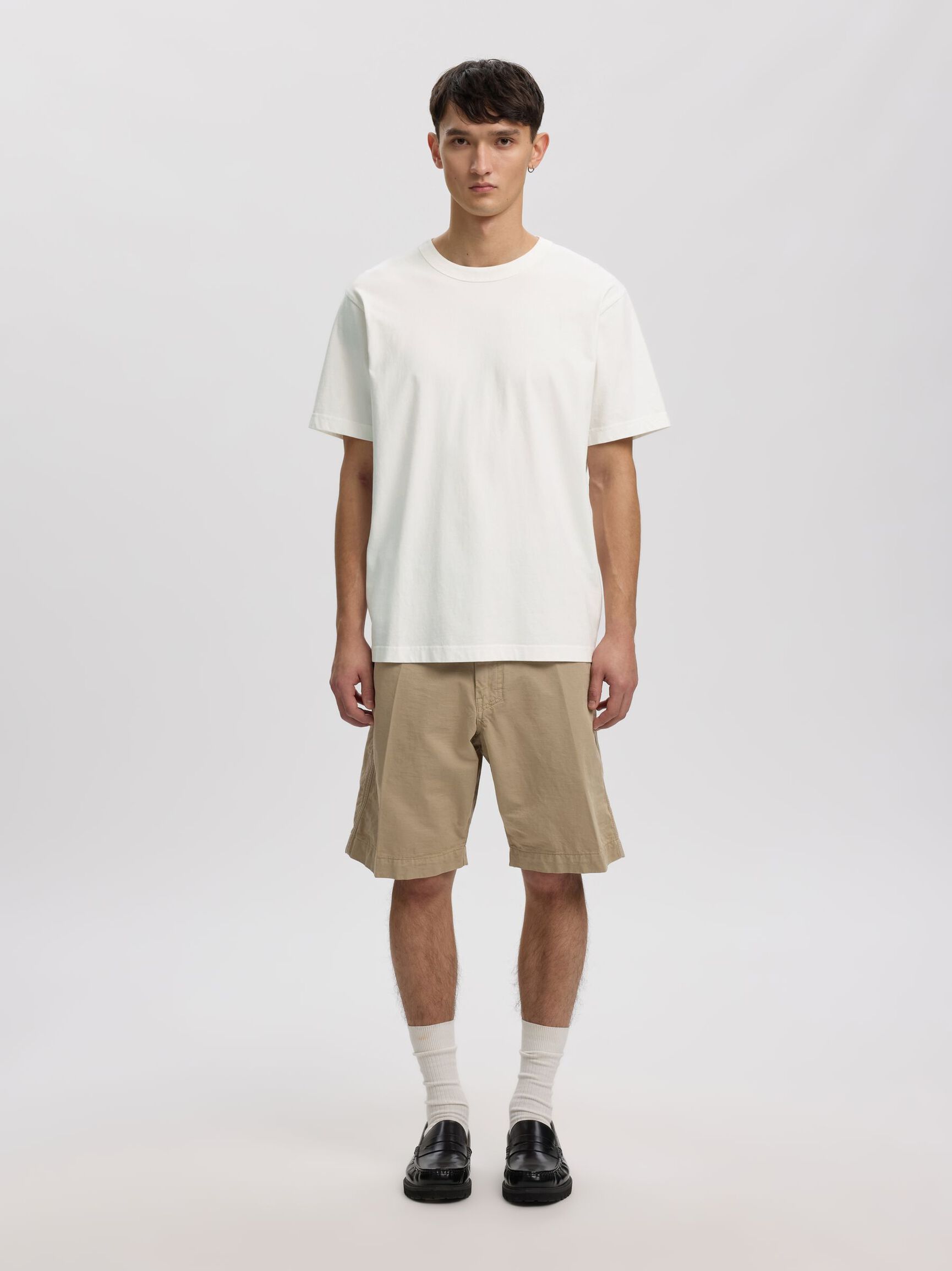 SHORT SLEEVED CREWNECK T-SHIRT, Coconut Milk, highres