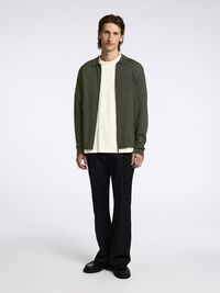 WOOL BLEND ZIP-FRONT CARDIGAN, Deep Depths, highres