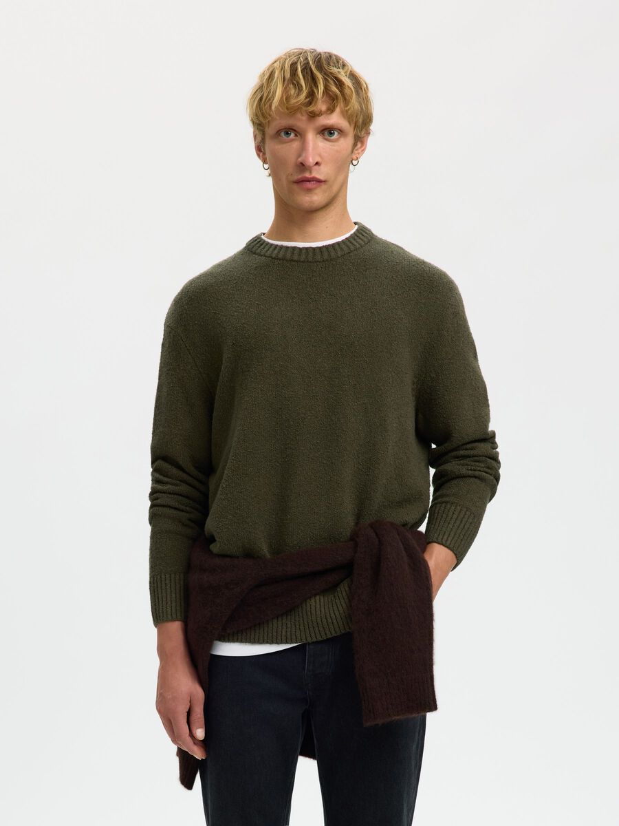 Product tile image - RELAXED FIT  KNITTED PULLOVER, Forest Night | 16101405_ForestNight