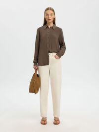 VISCOSE BLEND SHIRT, Chocolate Chip, highres