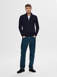 ZIP-UP CARDIGAN, Navy Blazer, highres