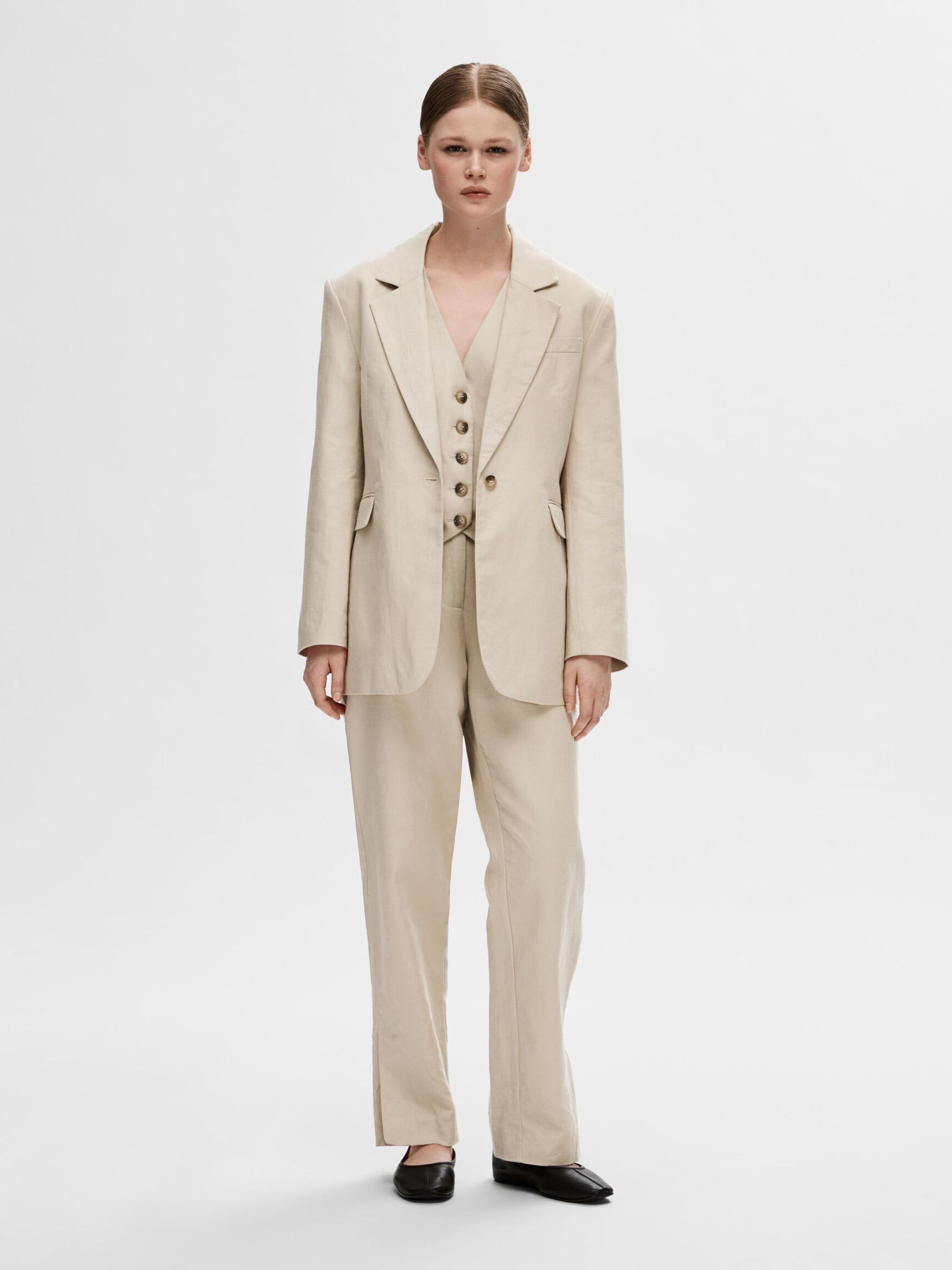 SLIM-FIT LINNENMIX BLAZER, Humus, highres