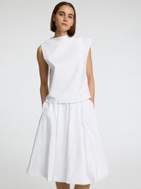 PLISSÉE TOP SANS MANCHES, Bright White, highres