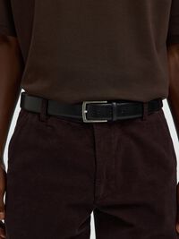LEATHER  BELT, Black, highres