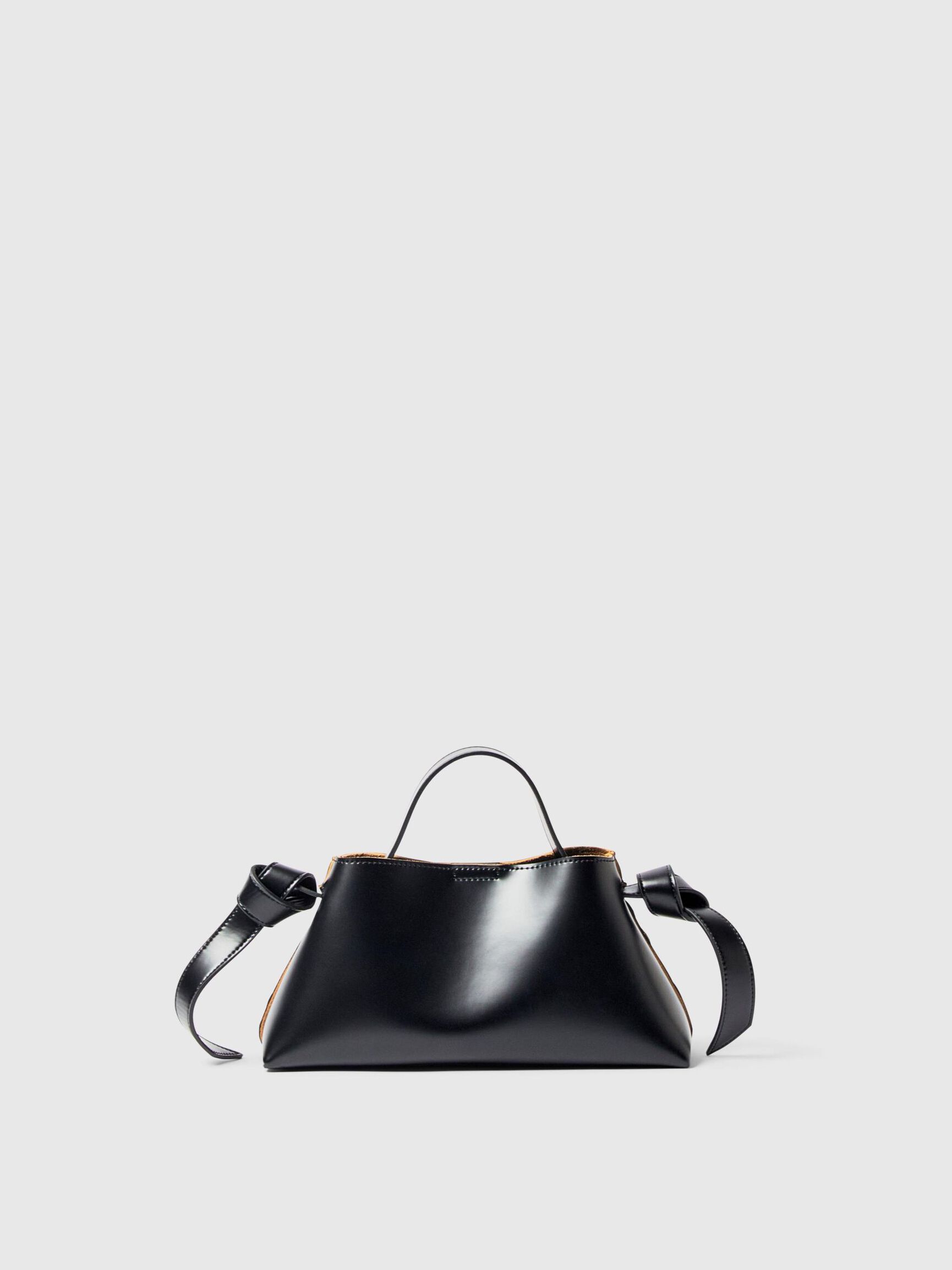SMALL LEATHER BAG, Black, highres