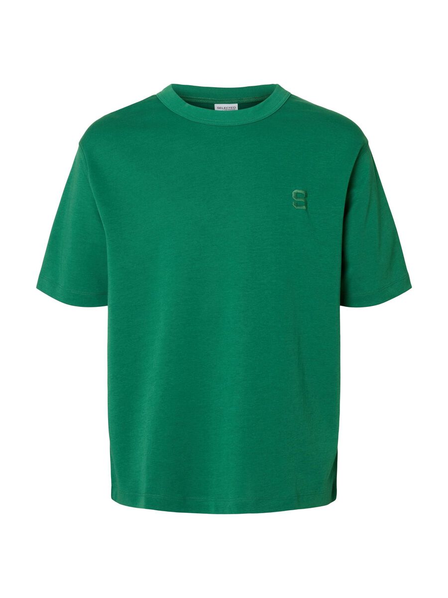 Selected RELAXED FIT T-SHIRT MIT RUNDHALSAUSSCHNITT, Verdant Green, highres - 16099030_VerdantGreen_001.jpg