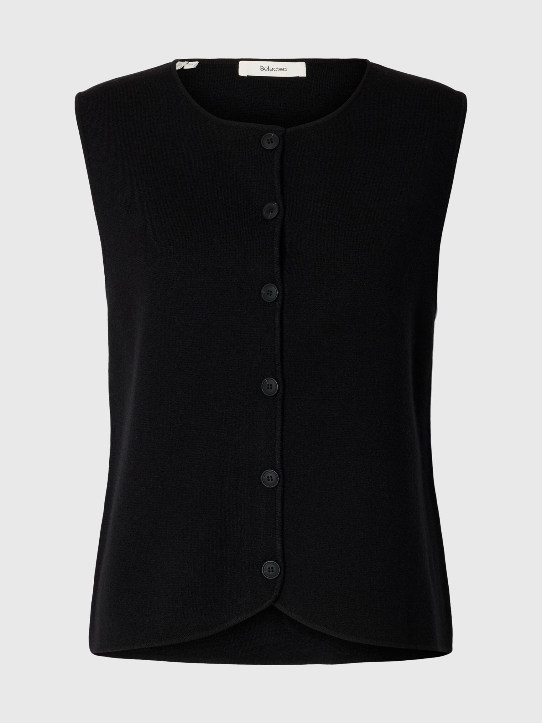 KNOOP GEBREID GILET, Black, highres