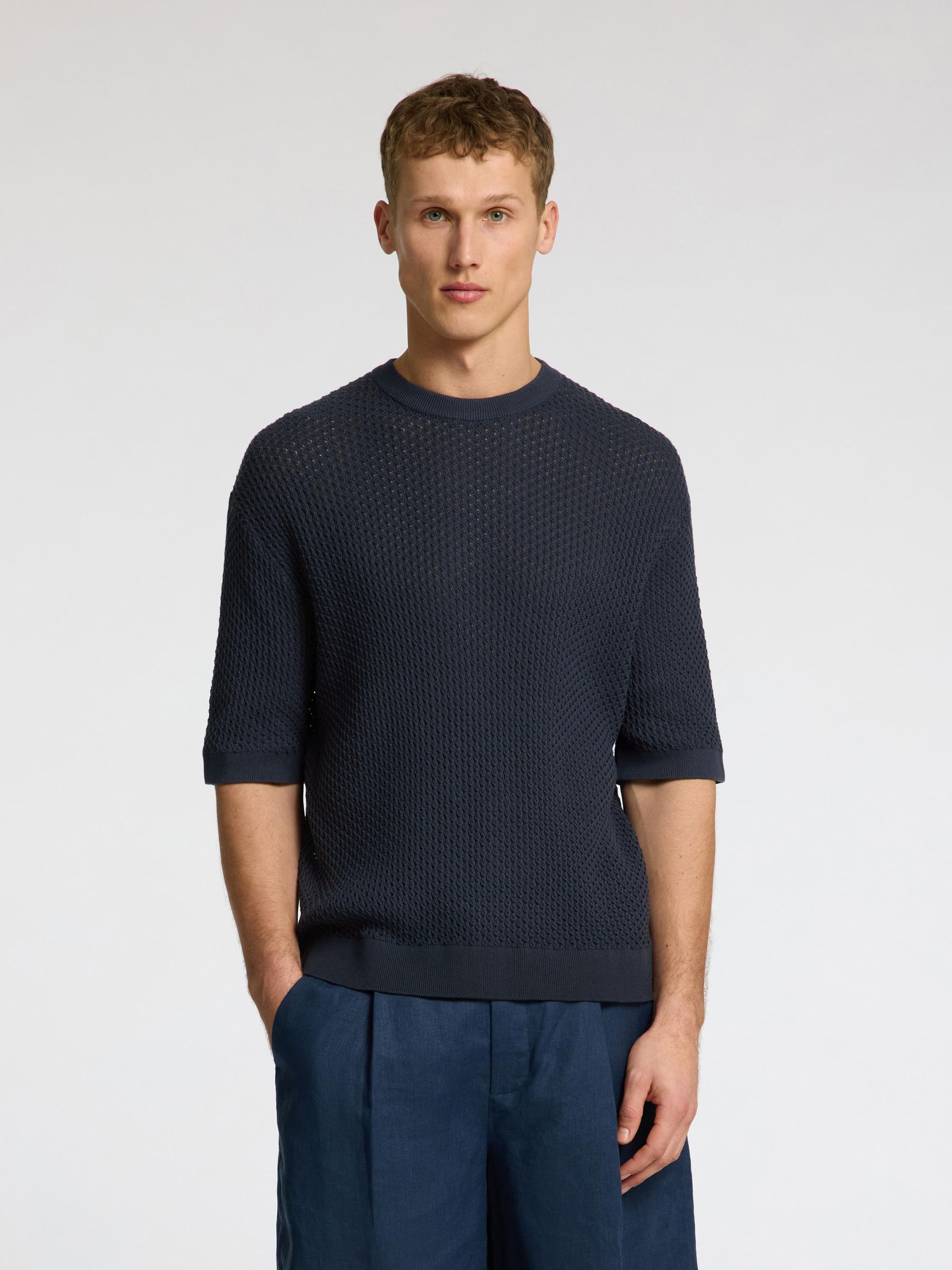KNITTED T-SHIRT, Outer Space, highres