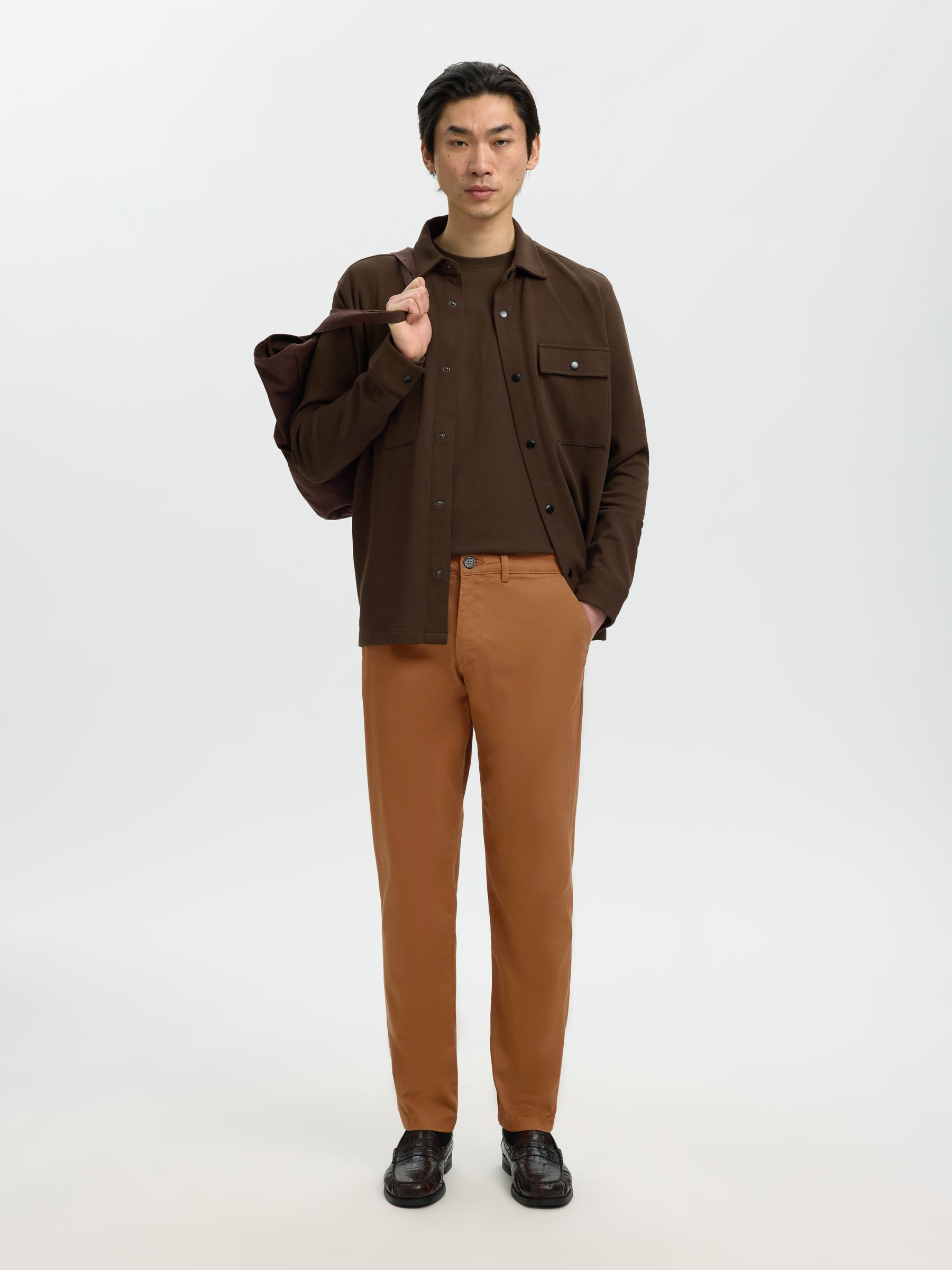 175 SLIM FIT FLEX CHINOS, Toffee, highres