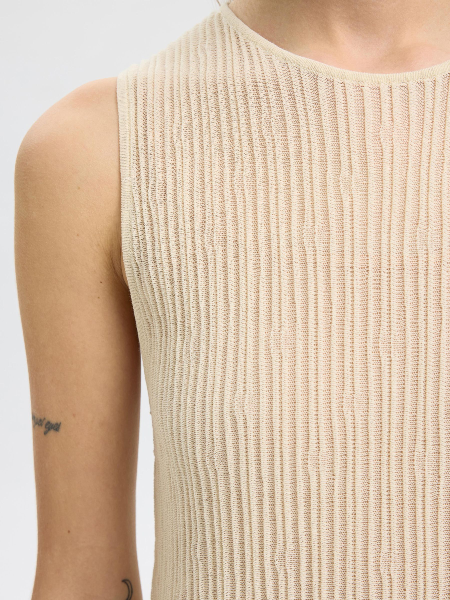 COTTON BLEND MAXI DRESS, Birch, highres