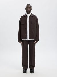 BOXY FIT OVERSHIRT, Chocolate Torte, highres