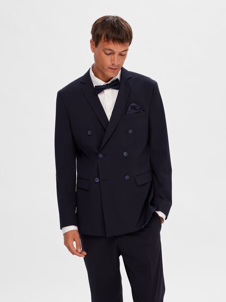 Selected VISKOSEBLANDING SLIM FIT DOBBELTRADET BLAZER, Navy Blazer, highres - 16090469_NavyBlazer_003.jpg