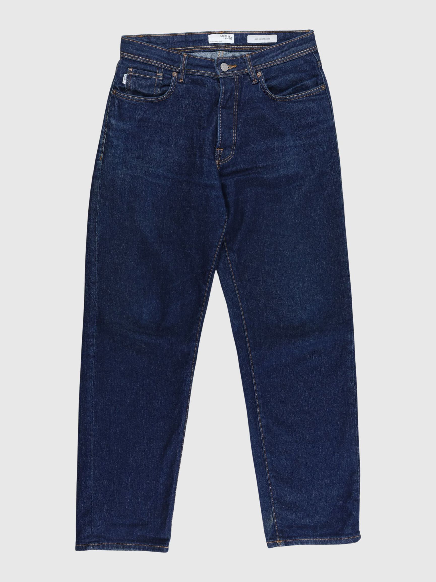 220 LOOSE FIT JEANS, Dark Blue Denim, highres