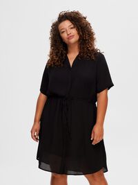 SHORT-SLEEVED SHIRT DRESS, Black, highres