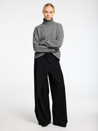 WOLLGEMISCH ROLLKRAGEN PULLOVER, Medium Grey Melange, highres