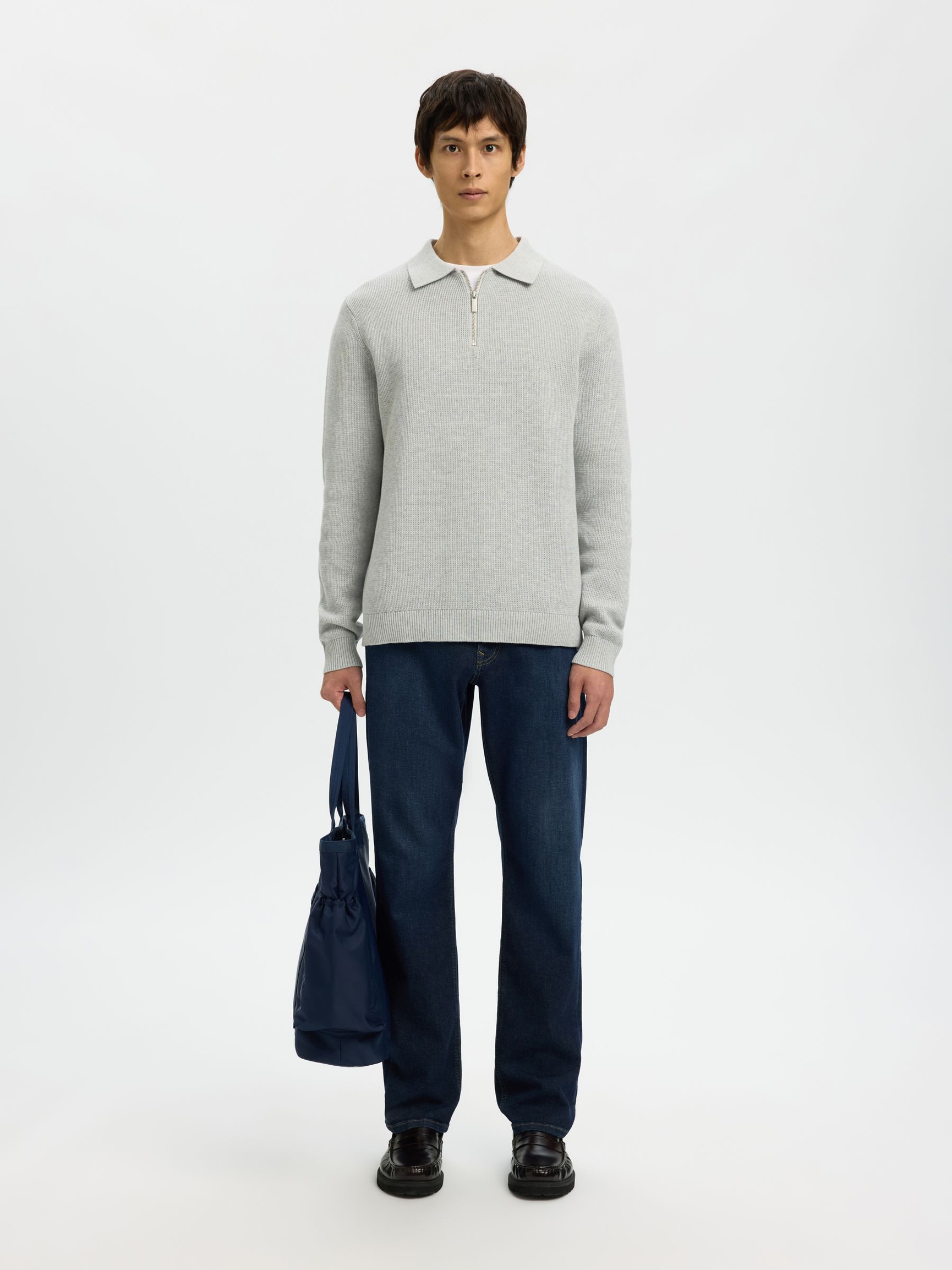 196 FLEX STRAIGHT FIT JEANS, Dark Blue Denim, highres