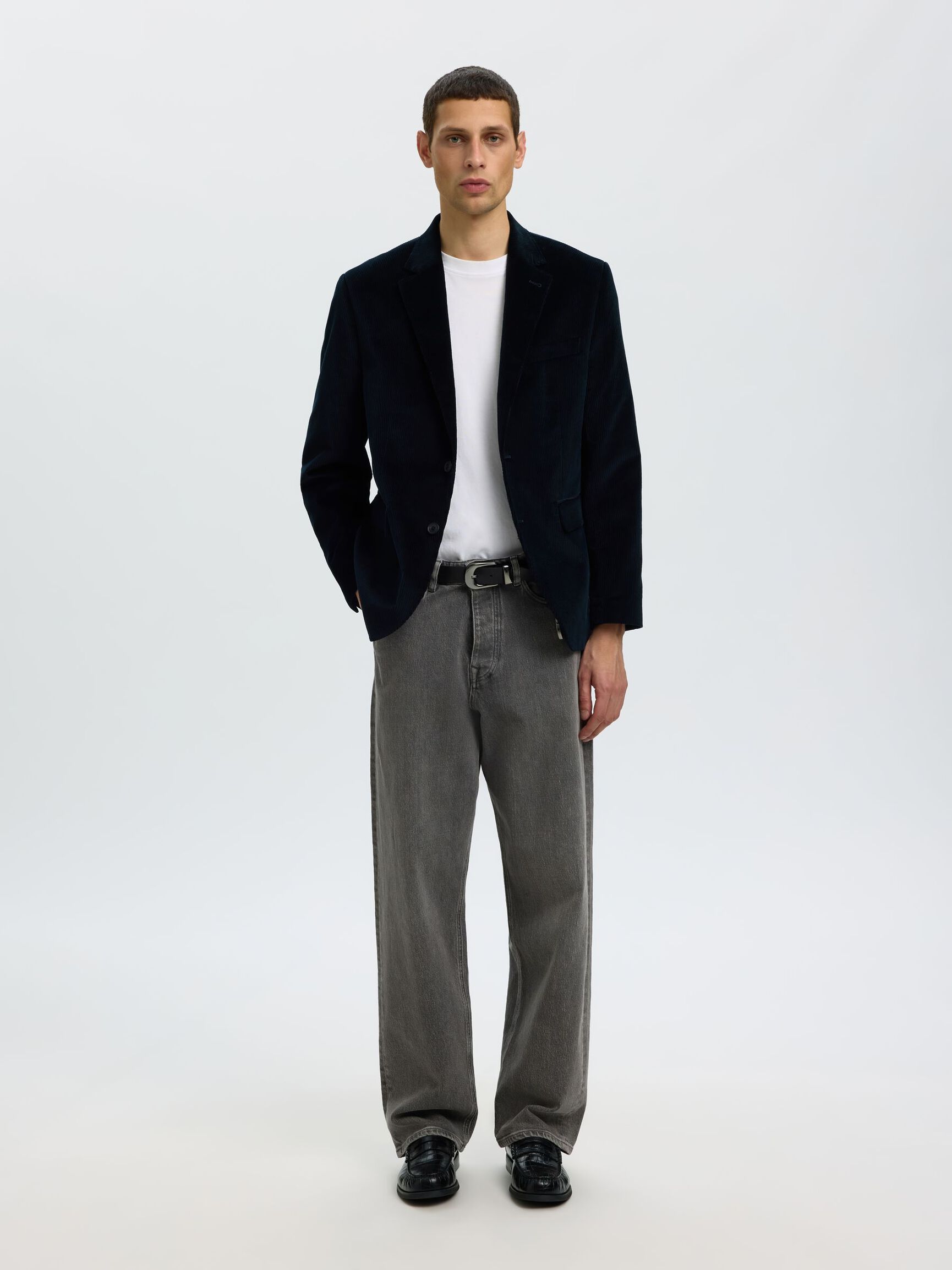 CORDUROY BLAZER, Dark Navy, highres