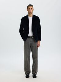 CORDUROY BLAZER, Dark Navy, highres
