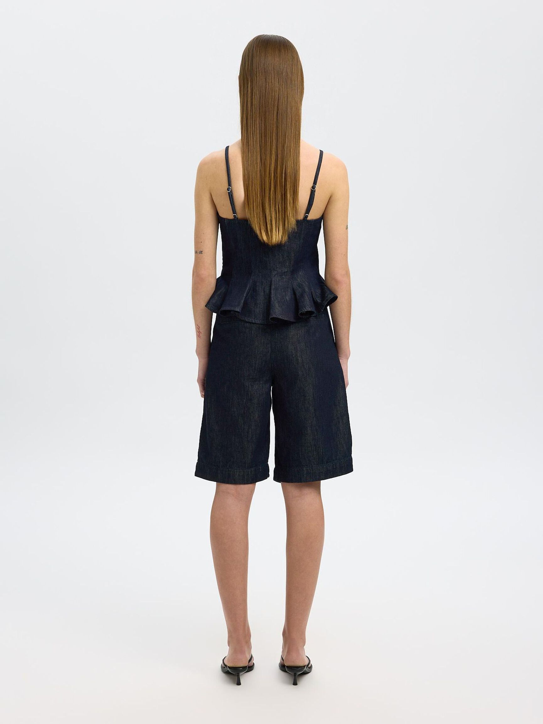 DENIM TOPP MED STROPPER, Dark Blue Denim, highres