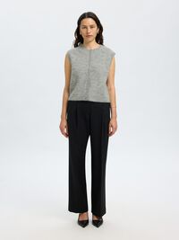 GILET A MAGLIA, Light Grey Melange, highres