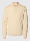 Selected 100% MERINO WOOL KNITTED POLO SHIRT, Angora, highres - 16097823_Angora_001.jpg