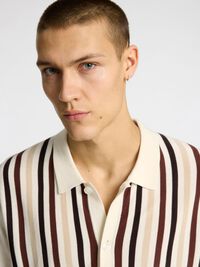 REGULAR FIT GEBREID POLO, Egret, highres