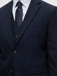GEWEVEN WOLMIX BLAZER, Navy Blazer, highres