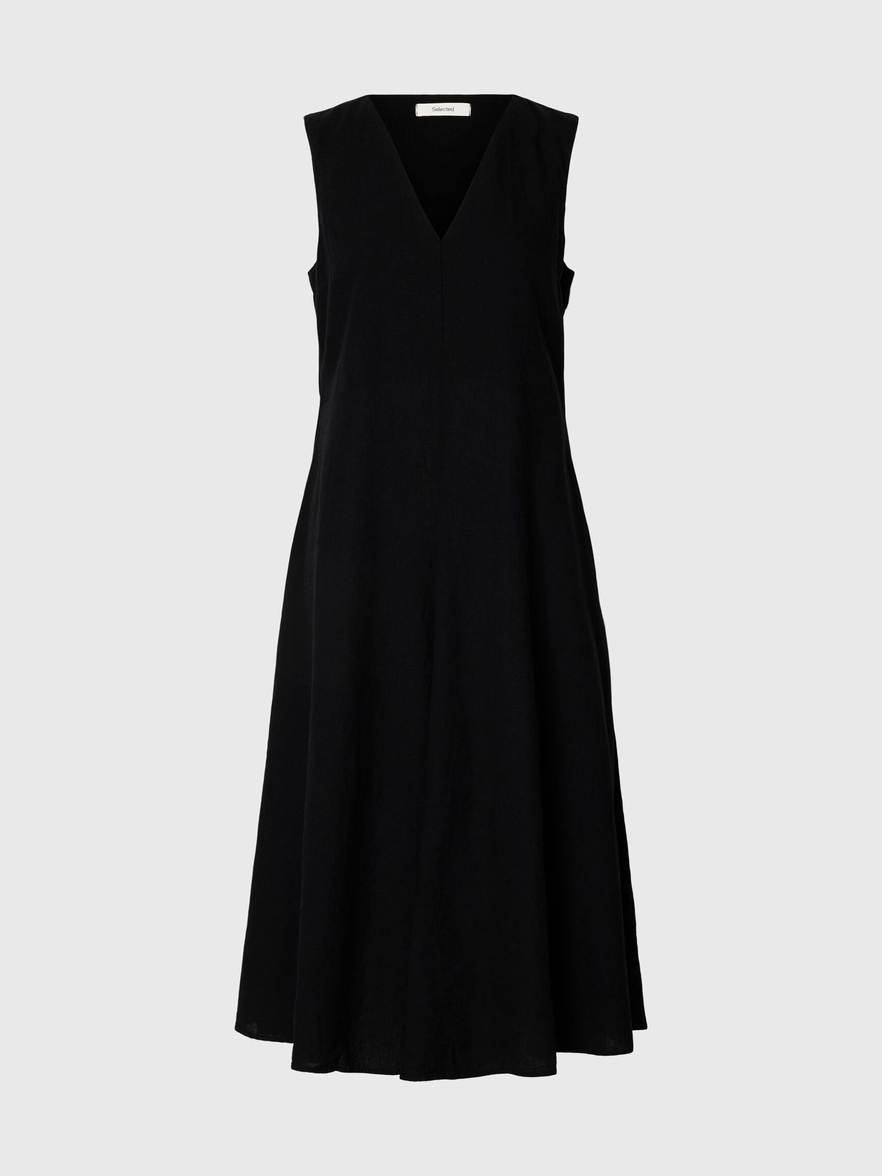 LEINENMIX MAXIKLEID, Black, highres