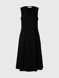 LEINENMIX MAXIKLEID, Black, highres