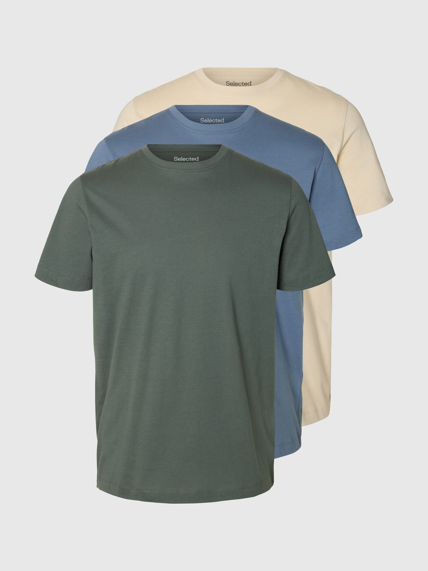 3-PACK COTTON T-SHIRT, Balsam Green, highres