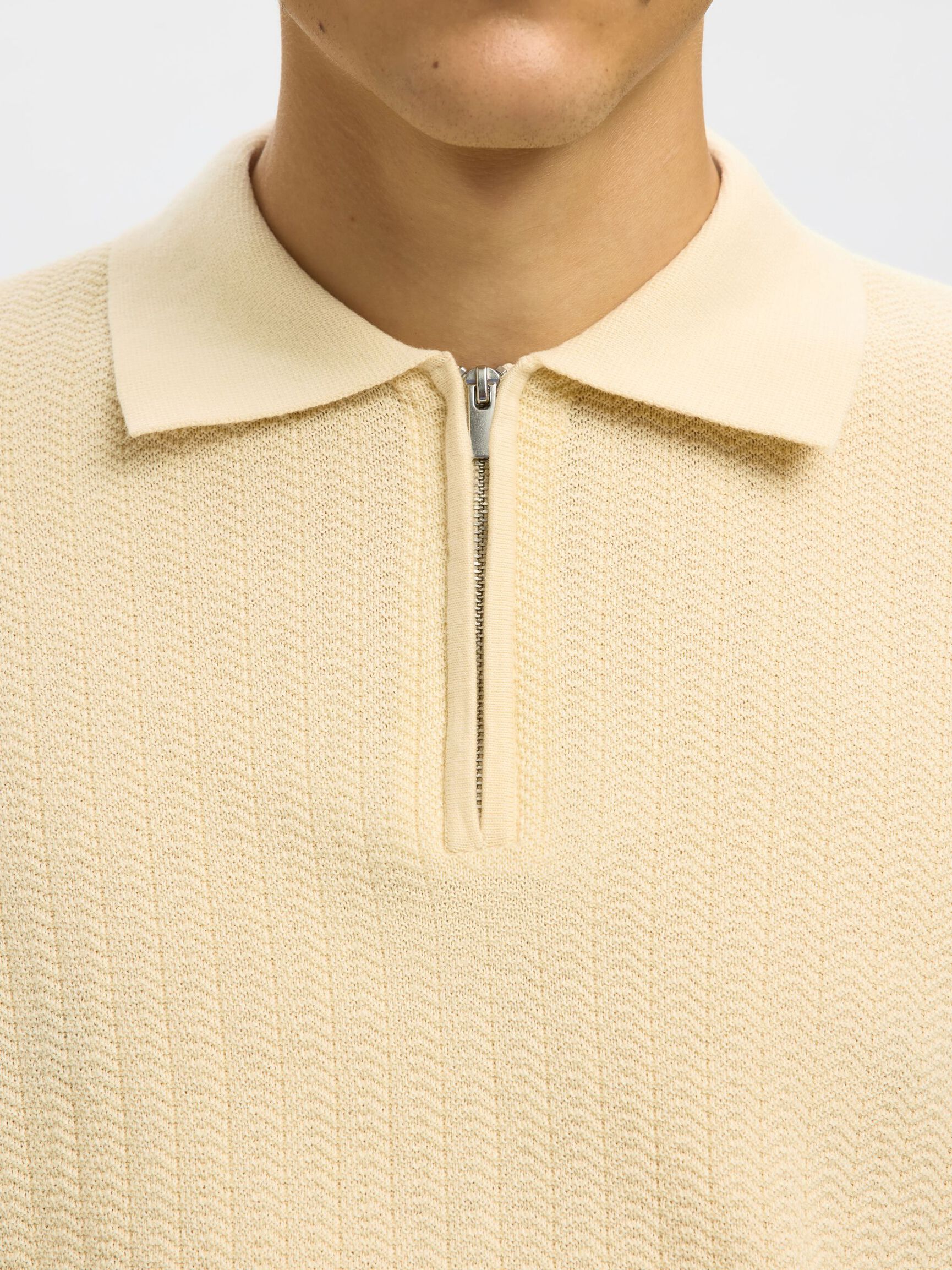 100% COTTON LONG-SLEEVED POLO, Angora, highres