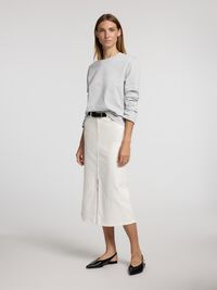 LONG-SLEEVED BOXY T-SHIRT, Light Grey Melange, highres