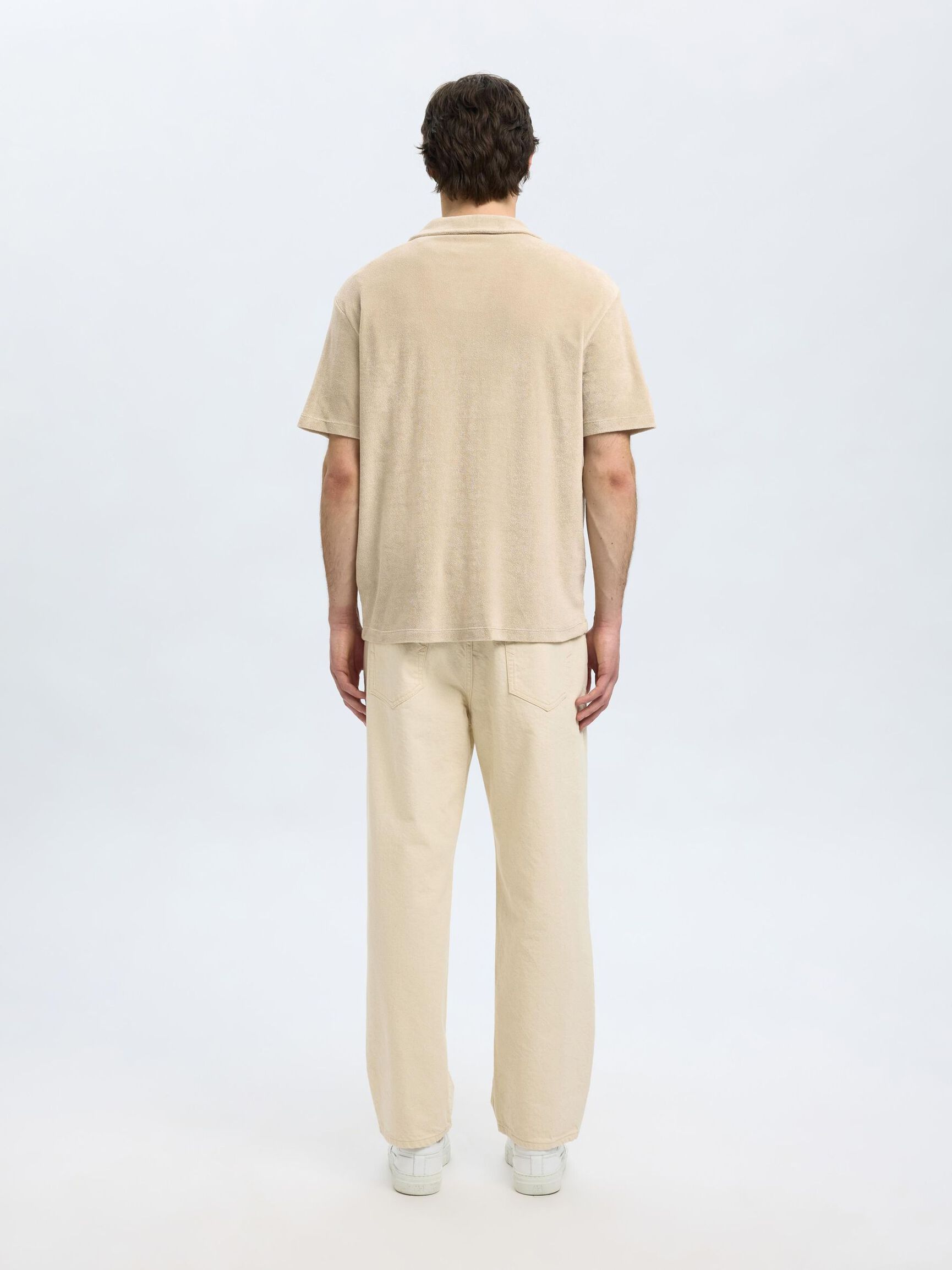 BAUMWOLLMIX KURZARM POLO SHIRT, Pure Cashmere, highres