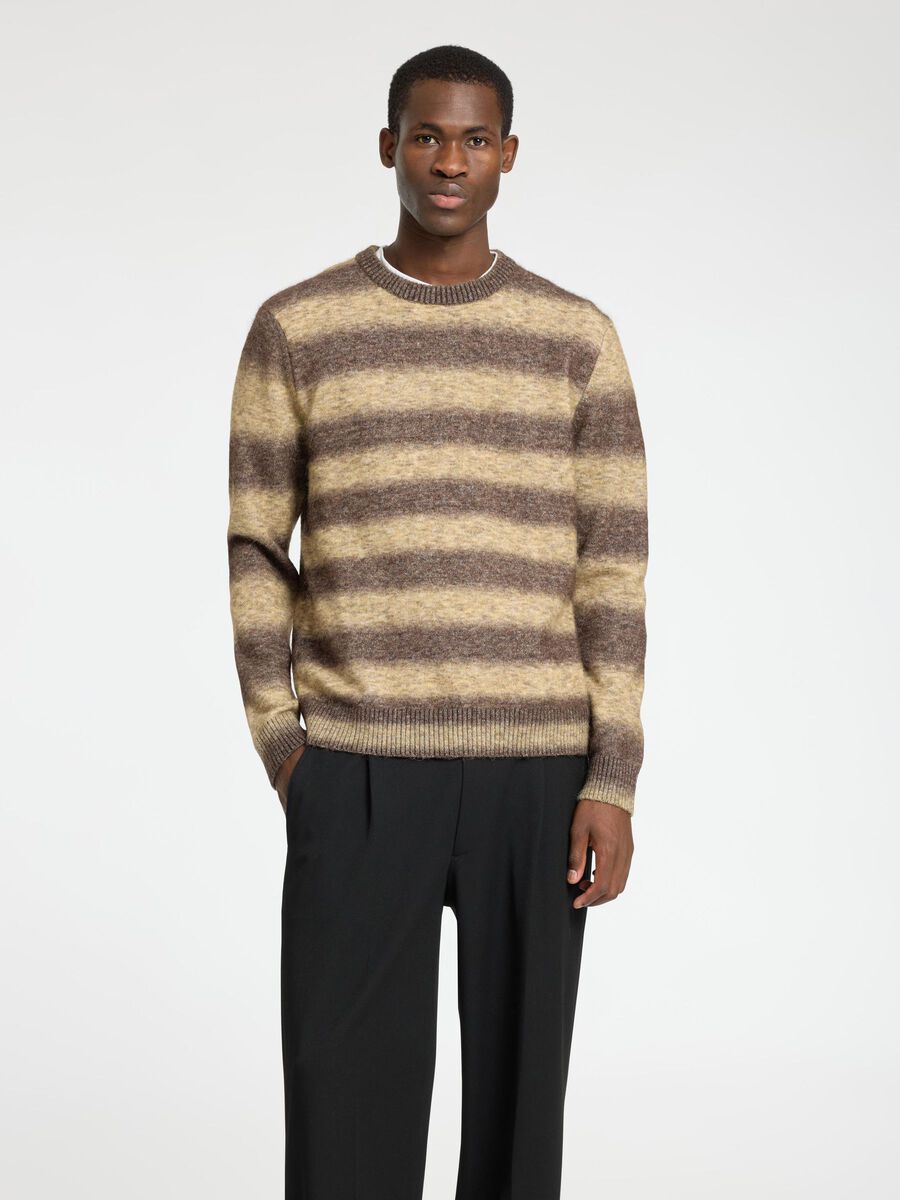 Selected GESTREIFTER OMBRÉ PULLOVER MIT RUNDHALSAUSSCHNITT, Starfish, highres - 16095637_Starfish_1143082_003.jpg