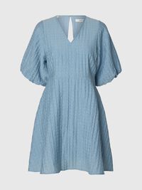 SHORT SLEEVED MINI DRESS, Dusty Blue, highres