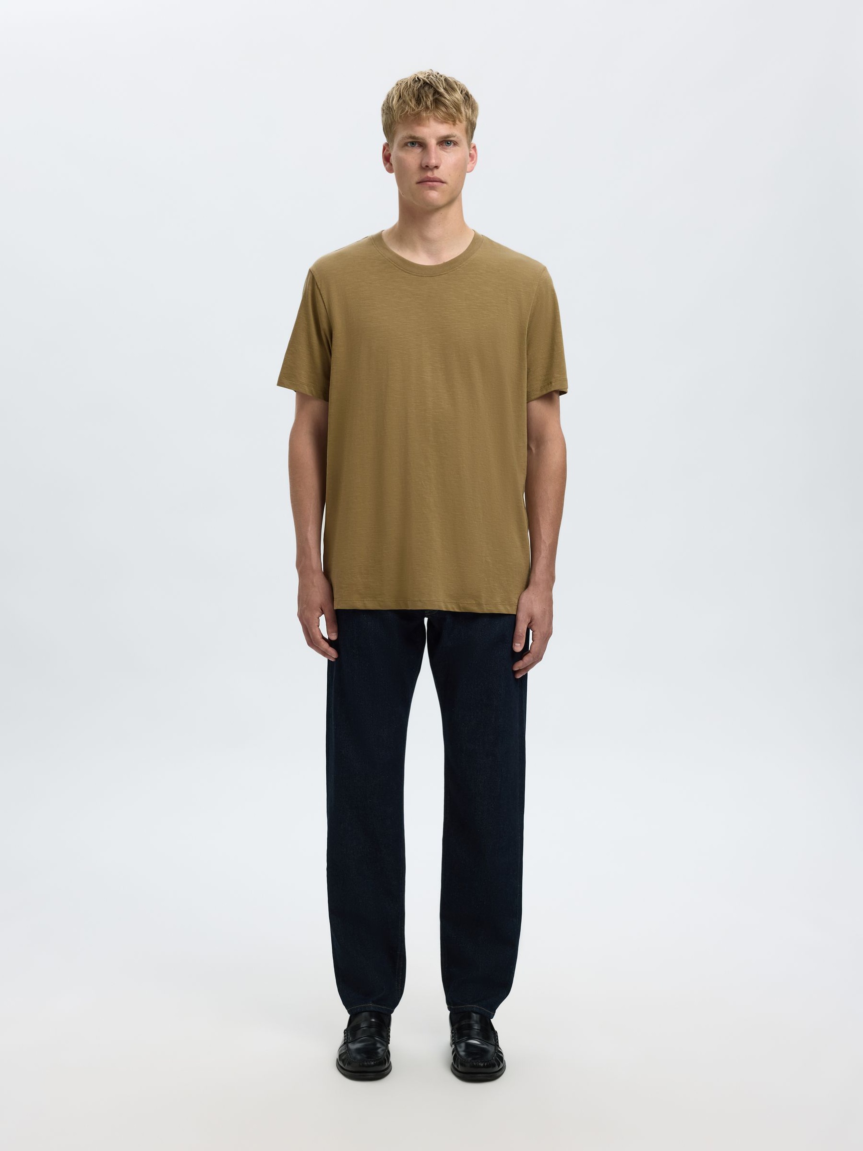 COTTON SLUB T-SHIRT, Dried Herb, highres