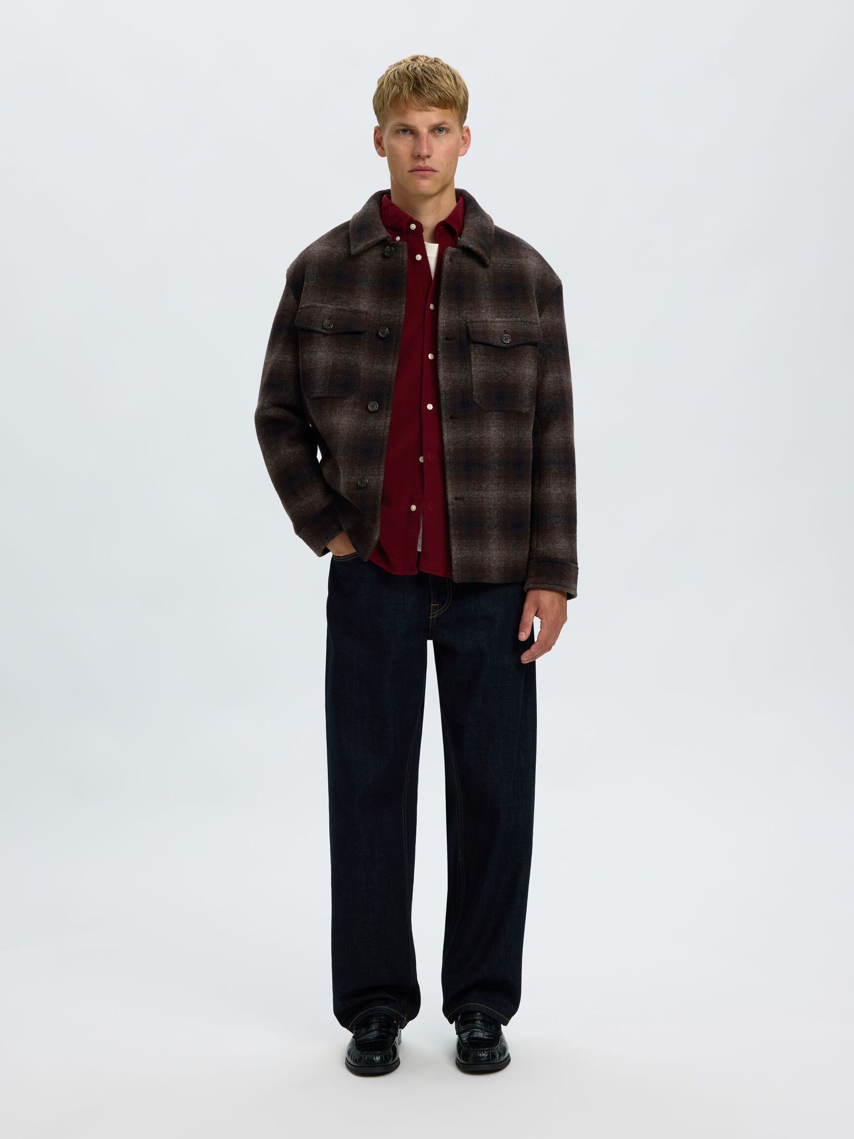 COTTON  CORDUROY SHIRT, Tawny Port, highres