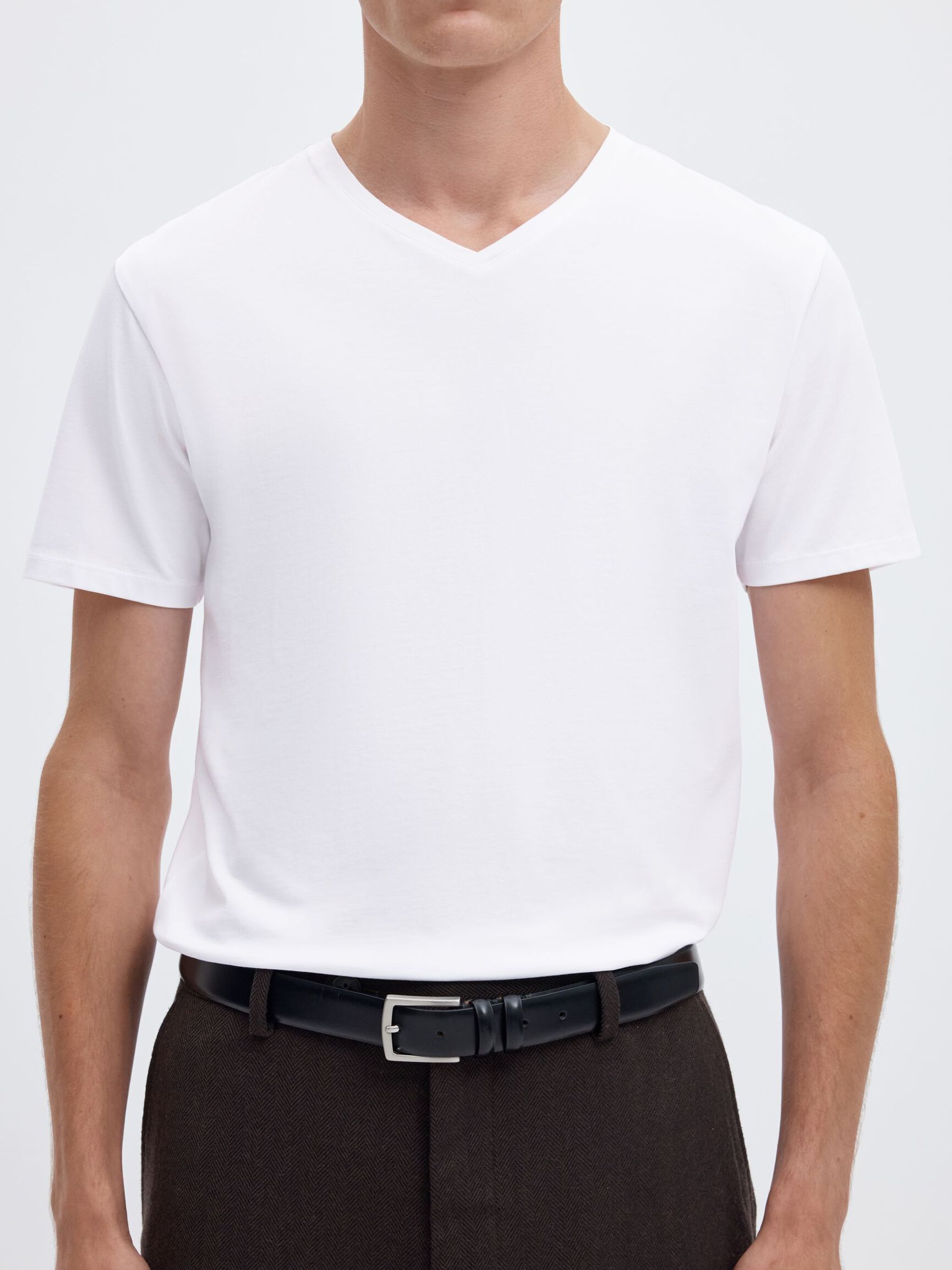 V-NECK T-SHIRT, Bright White, highres