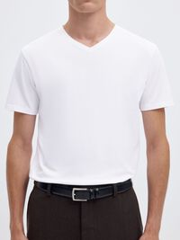 V-NECK T-SHIRT, Bright White, highres